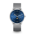 NAOS Mondphase mitternachtsblau silber / Milanaise 20 silber