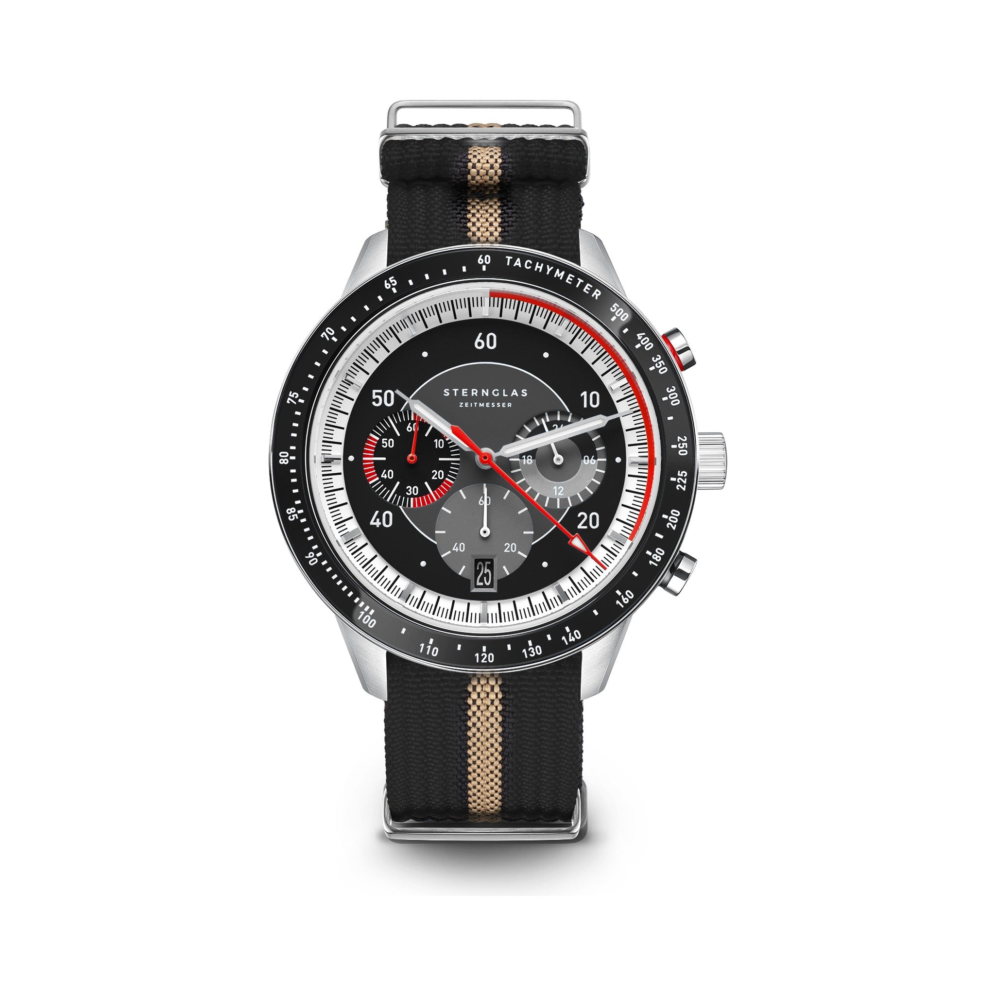 TACHYMETER 2.0 black silver / Field 20 black-beige