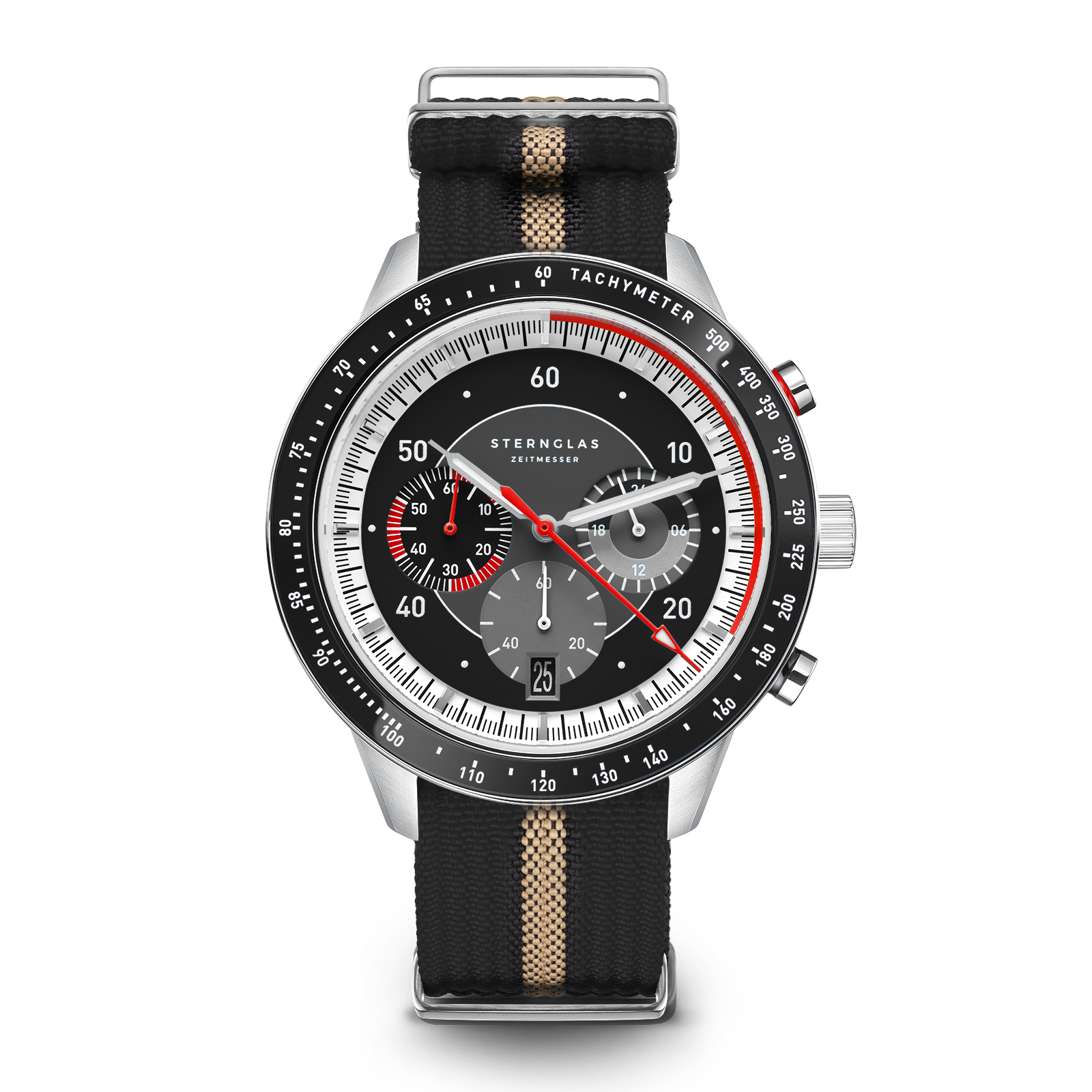 TACHYMETER 2.0 black silver / Field 20 black-beige