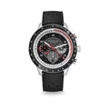 TACHYMETER 2.0 black silver / Rubber strap 20 black