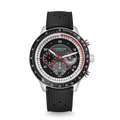 TACHYMETER 2.0 black silver / Rubber strap 20 black