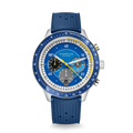 TACHYMETER 2.0  dark blue silver / Rubber strap 20 dark blue