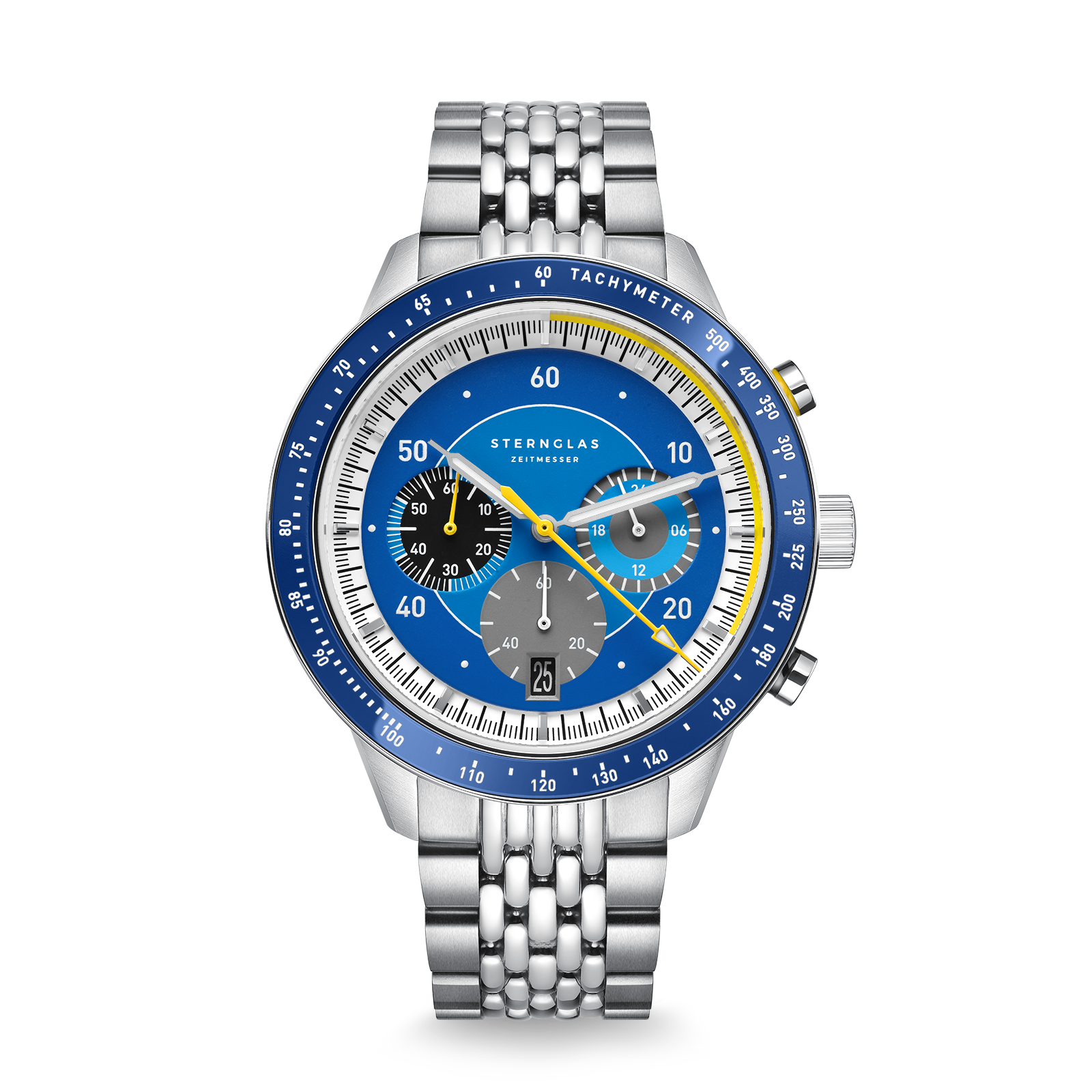 TACHYMETER 2.0  dark blue silver / metal strap 20 silver