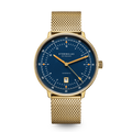 HAMBURG Automatik Edition Marine  dark blue gold / Milanaise 20 gold