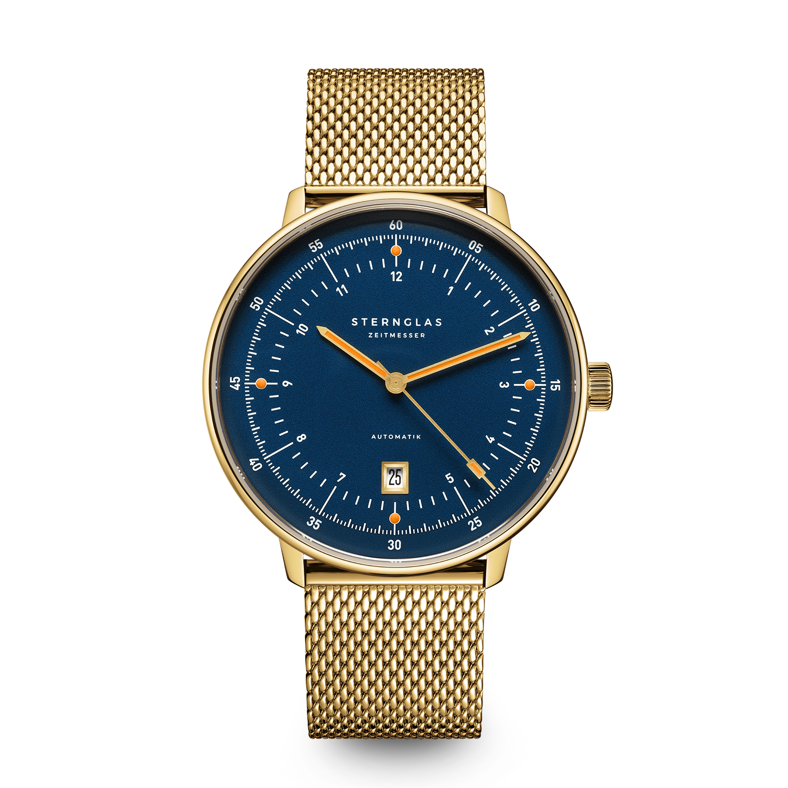 HAMBURG Automatik Edition Marine  dark blue gold / Milanaise 20 gold