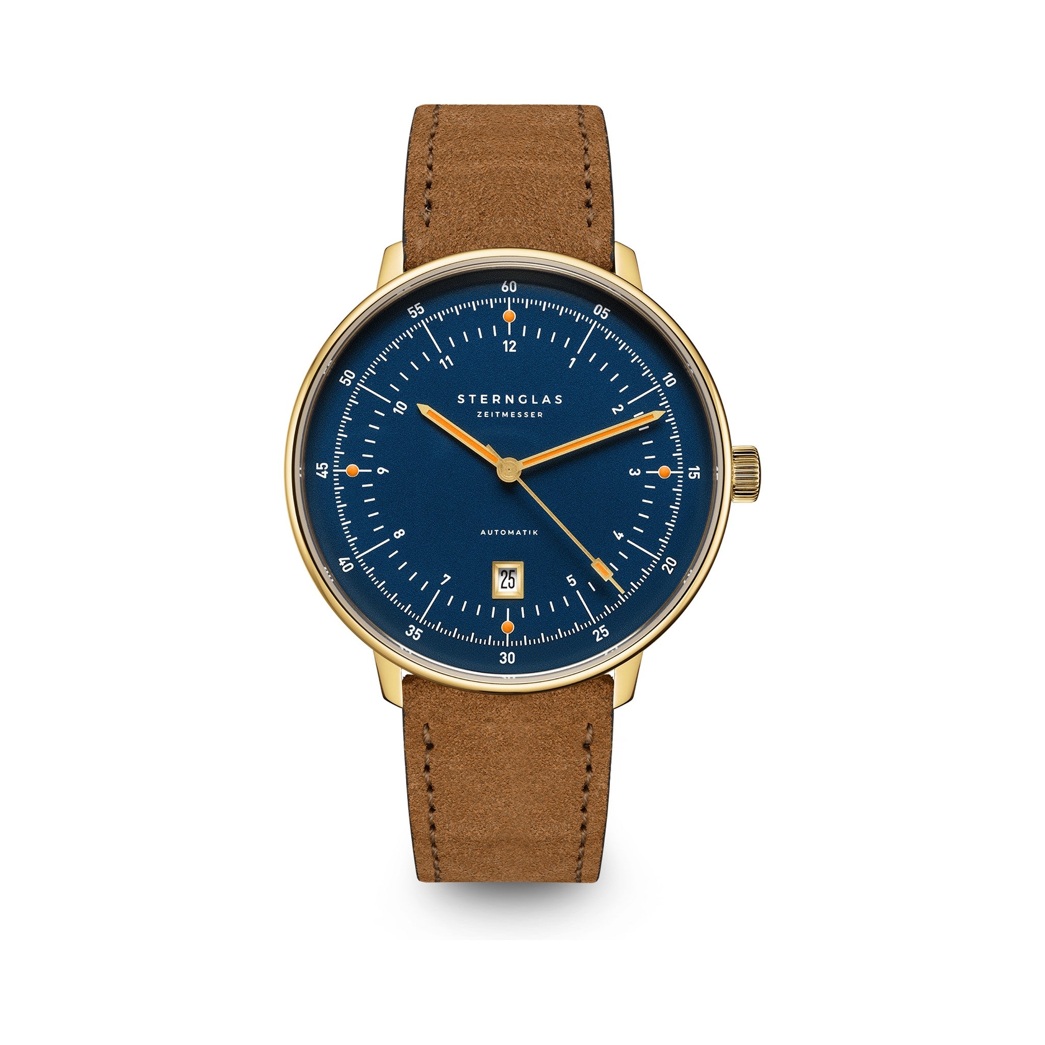 HAMBURG Automatik Edition Marine  dark blue gold / suede 20 brown