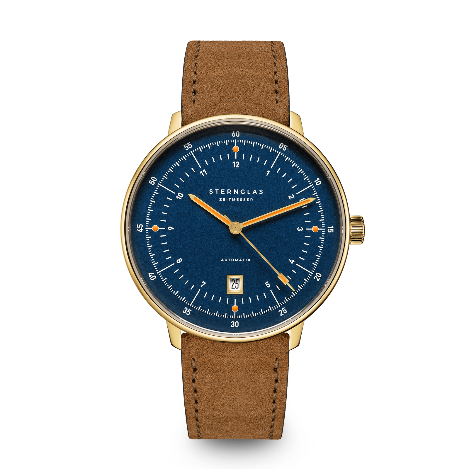 HAMBURG Automatik Edition Marine  dark blue gold / suede 20 brown