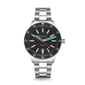 MARUS 2.0 black-red silver / metal strap 20 silver