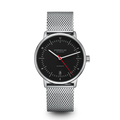 NAOS Automatik black-red silver / Milanaise 20 silver
