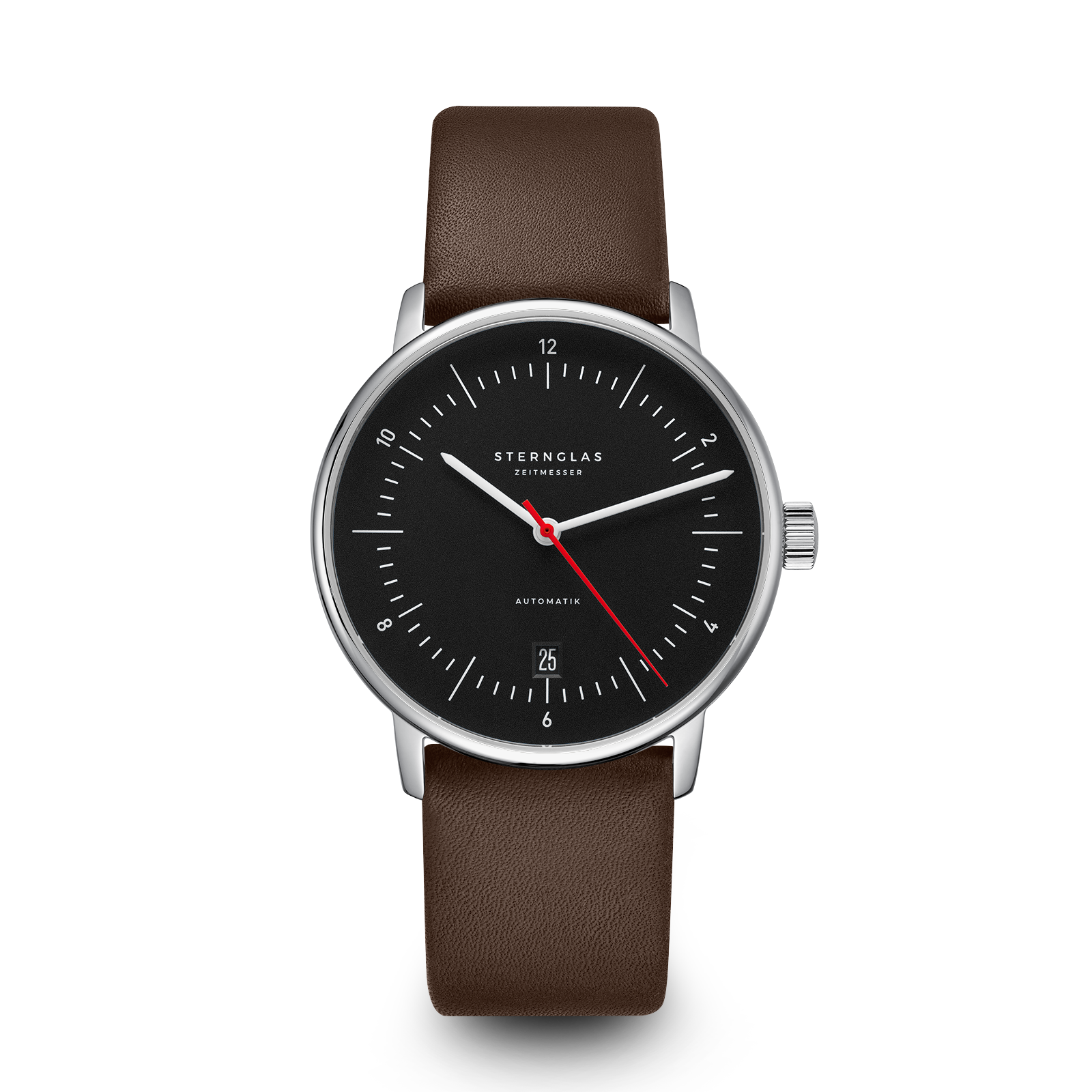 NAOS Automatik black-red silver / Premium 20 dark brown