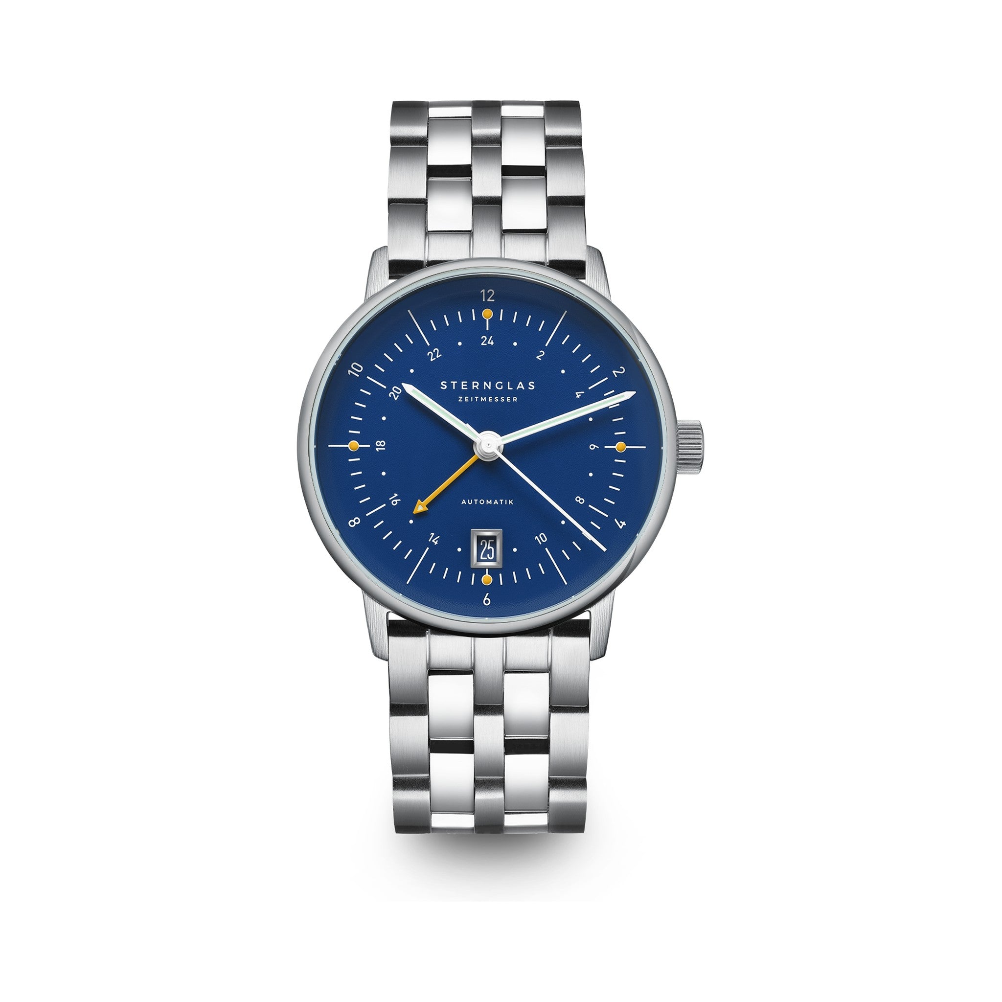 NAOS Pro GMT Automatic dark blue silver / metal strap 20 silver