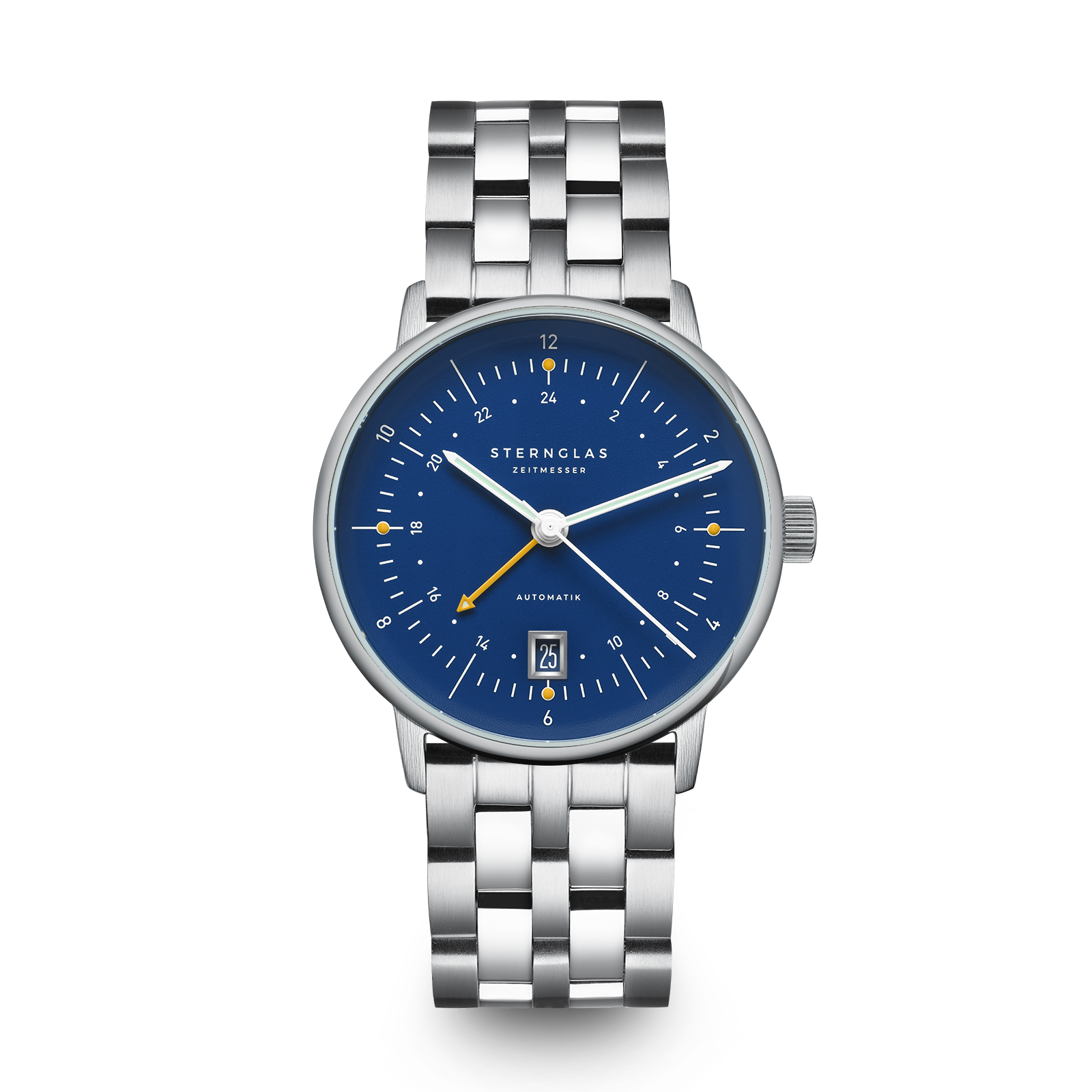 NAOS Pro GMT Automatic dark blue silver / metal strap 20 silver