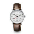 NAOS Pro GMT Automatic silver silver / Bridle 20 dark brown