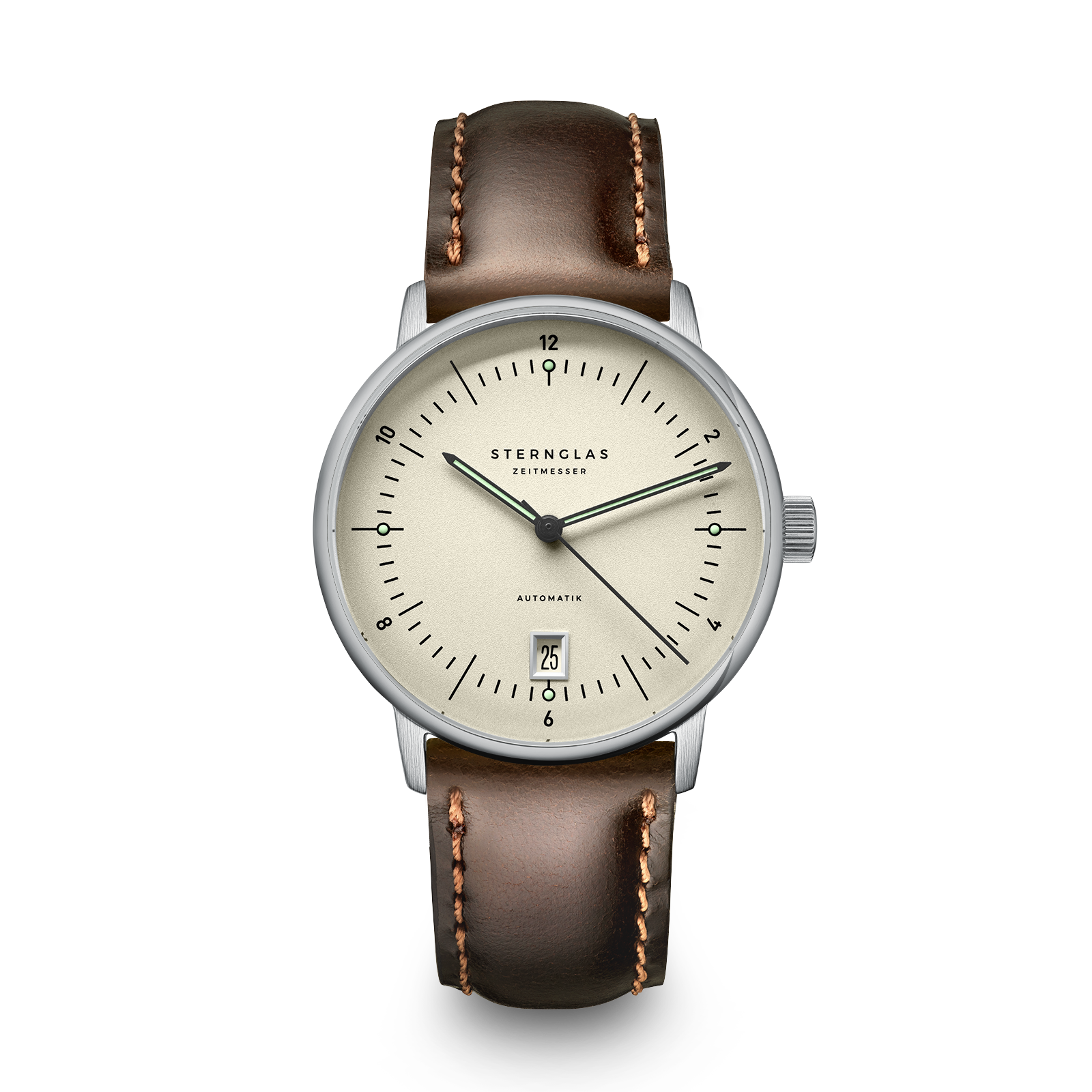 NAOS PRO Automatik alabaster silver / Bridle 20 dark brown
