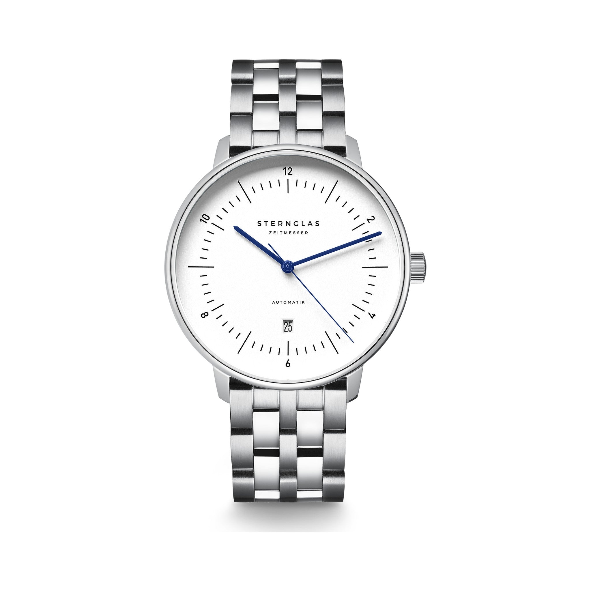 NAOS XL Automatic white silver / metal strap 20
