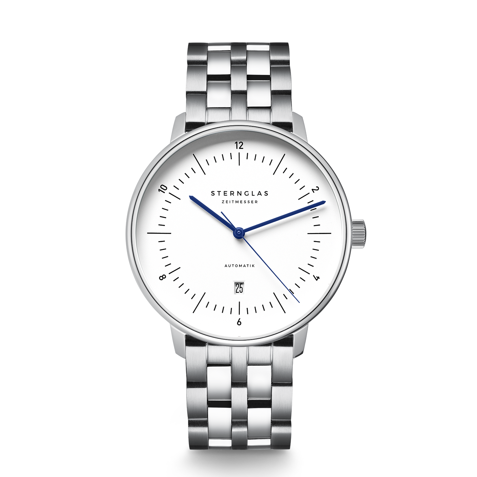 NAOS XL Automatic white silver / metal strap 20