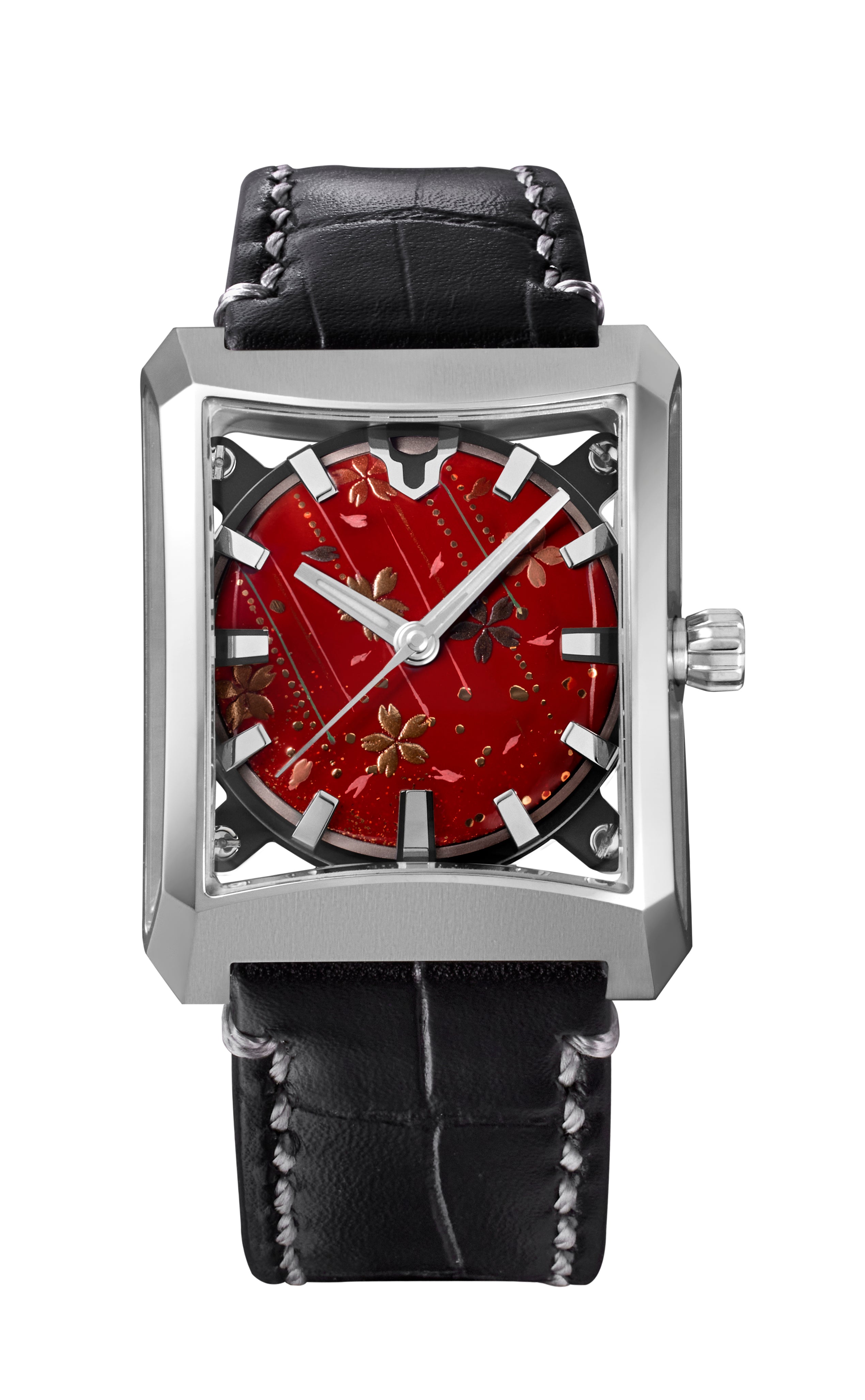 Urushi Series MAKI-E “FIVE WINDOWS Mid ~Nagare Sakura” Leather model [VM07-CBKMA6-SSD]
