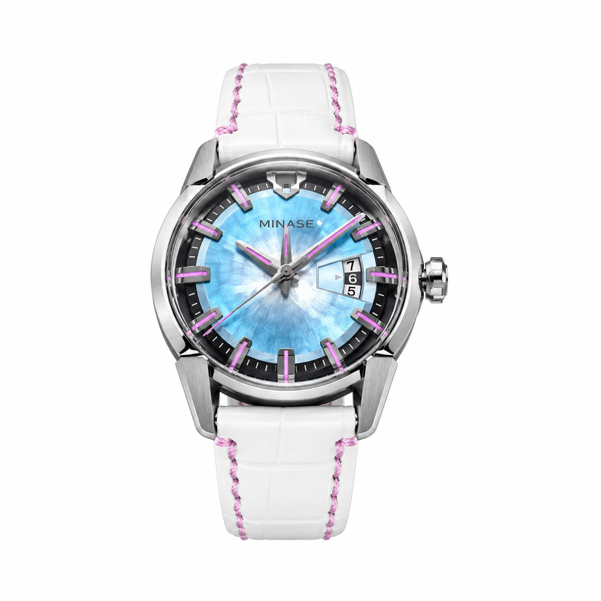 DIVIDO MIAMI EDITION Light Blue Dial / White Leather Strap