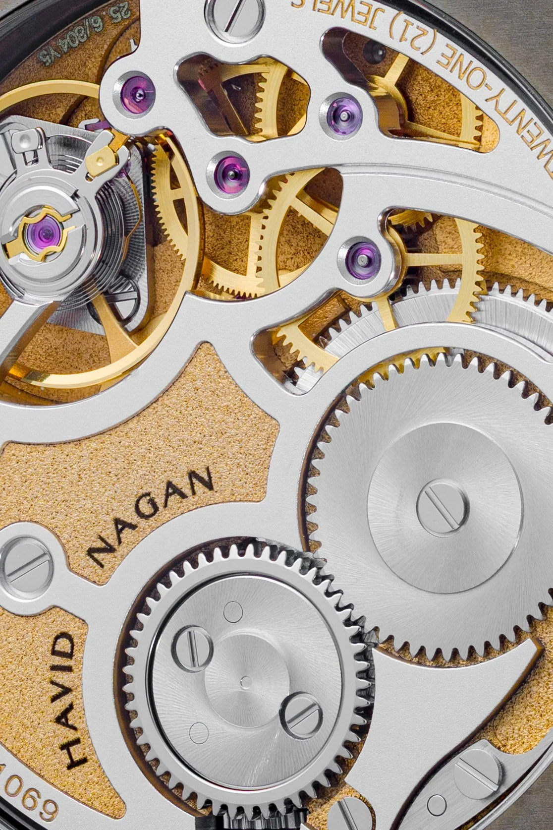 AMT6600 calibre — skeletonised, hammered bridges with polished anglage